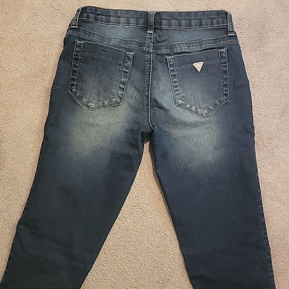 Guess Women's Med Rise Power Skinny Blue Jeans Sz 27 - Picture 9 of 10